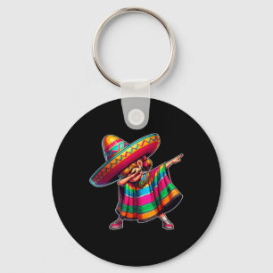 Cinco De Mayo Dabbing Poncho Sombrero Mexican Dab Keychain