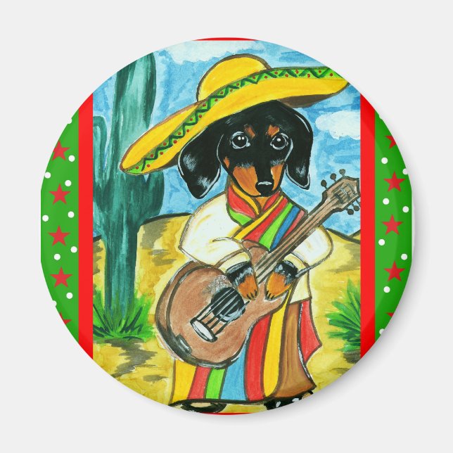 Cinco de Mayo Dachshund Magnet (Front)