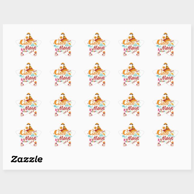 Cinco de Mayo dad T-shirt Star Sticker (Sheet)