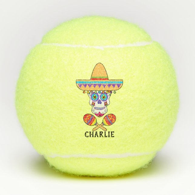 Cinco de Mayo Day of the Dead Tennis Sports Balls (Front)