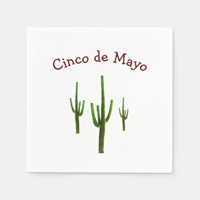 Cinco de Mayo Desert Saguaro Cactus Napkins (Front)