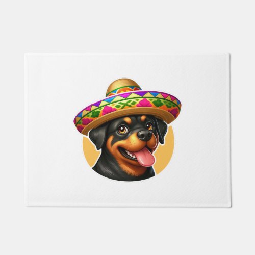 Cinco de Mayo Dog Rottweiler Mexico Doormat