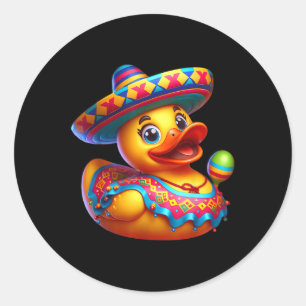 Cinco De Mayo Duck Mexican Sombrero Fiesta Party Classic Round Sticker