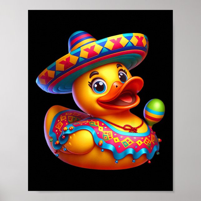 Cinco De Mayo Duck Mexican Sombrero Fiesta Party  Poster (Front)