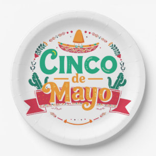 Cinco de Mayo Festive Fiesta Sombrero Paper Plates