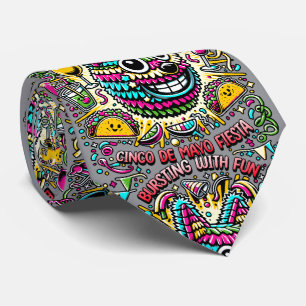 Cinco de Mayo Fiesta Colorful Party Neck Tie