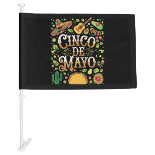 Cinco De Mayo Fiesta Cute Party Elements Car Flag