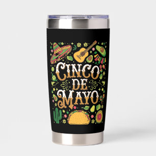 Cinco De Mayo Fiesta Cute Party Elements Insulated Tumbler