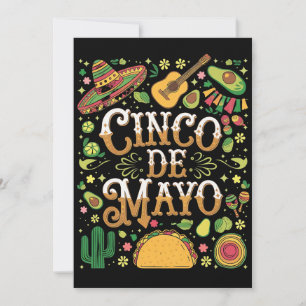 Cinco De Mayo Fiesta Cute Party Elements Invitation