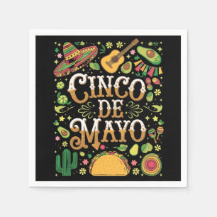 Cinco De Mayo Fiesta Cute Party Elements Napkins