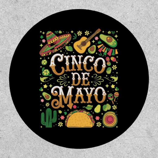 Cinco De Mayo Fiesta Cute Party Elements Patch (Front)