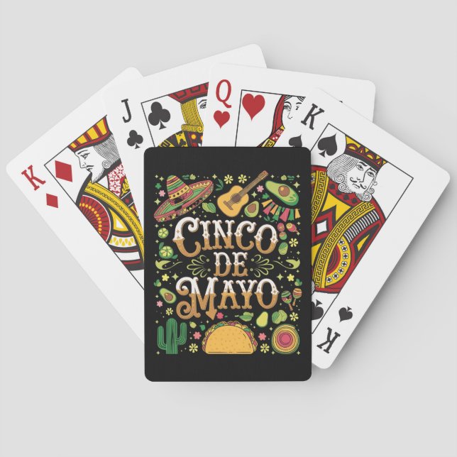 Cinco De Mayo Fiesta Cute Party Elements Poker Cards (Back)