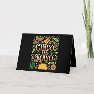 Cinco De Mayo Fiesta Cute Party Elements Thank You Card
