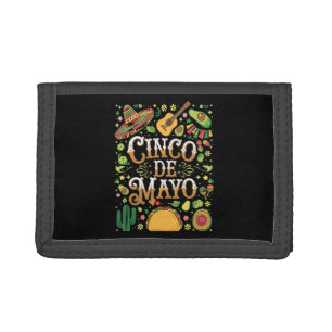Cinco De Mayo Fiesta Cute Party Elements Tri-fold Wallet