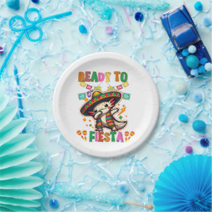 Cinco de Mayo Fiesta Fun Adorable Axolotl Party Paper Plates