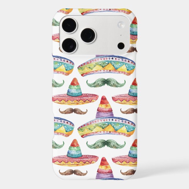 Cinco de Mayo Fiesta Hats Mustaches Case-Mate iPhone Case (Back)