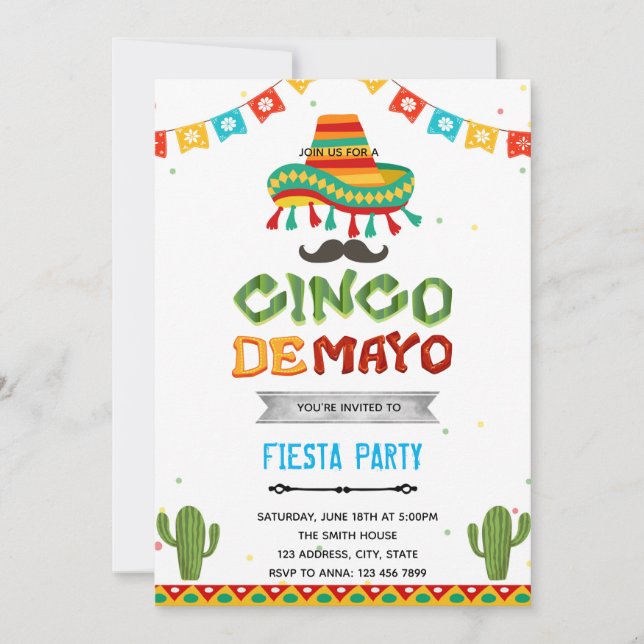 Cinco de mayo fiesta invitation (Front)