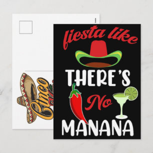 cinco-de-mayo-fiesta-like-theres-no-manana_ holiday postcard