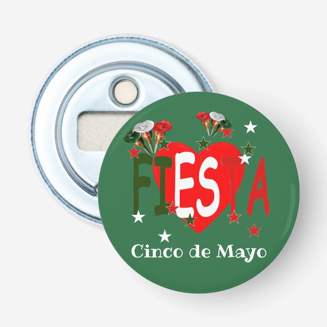 Cinco de mayo ,fiesta mexican bottle opener (Front)
