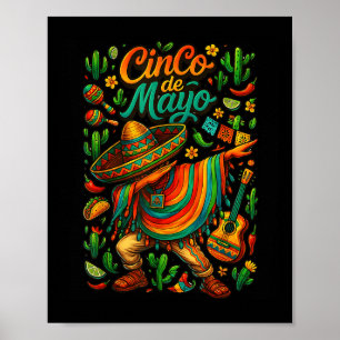 Cinco De Mayo Fiesta Mexican Boy Poncho Party For Poster
