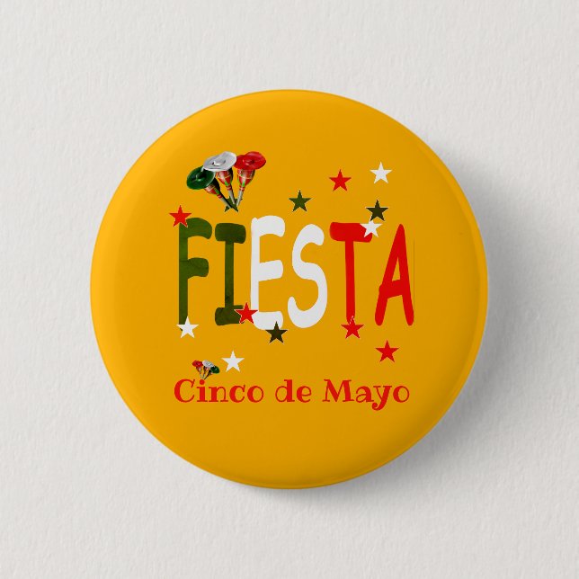 Cinco de mayo ,fiesta mexican button (Front)