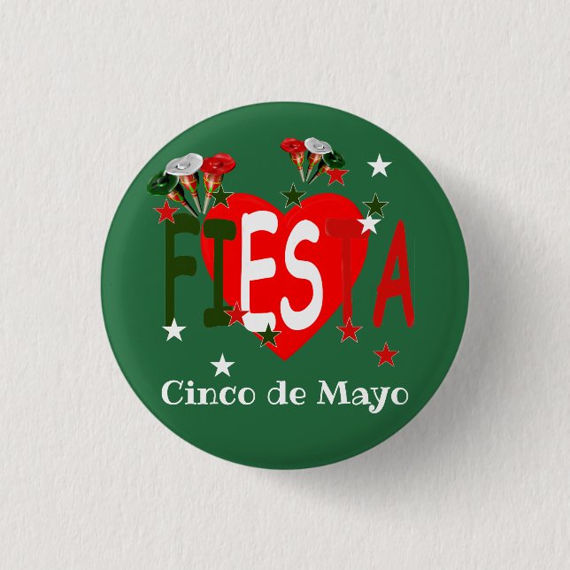 Cinco de mayo ,fiesta mexican button (Front)