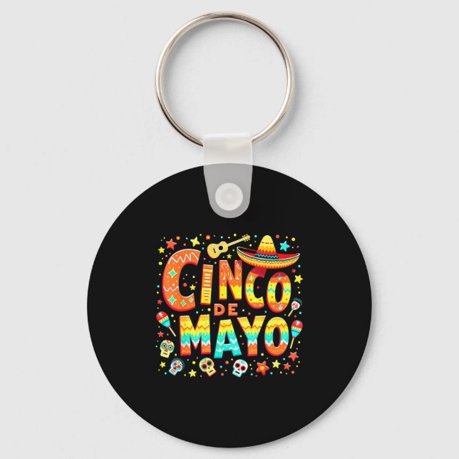 Cinco De Mayo Fiesta Mexican  Keychain (Front)