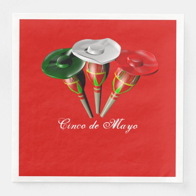 Cinco de mayo ,fiesta mexican paper dinner napkins (Front)