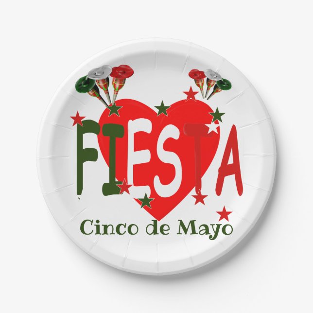 Cinco de mayo ,fiesta mexican paper plates (Front)