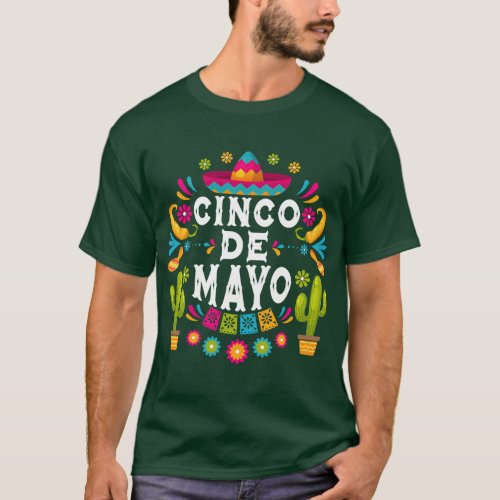 Cinco De Mayo Fiesta Mexican Party Cactus Cinco De T_Shirt