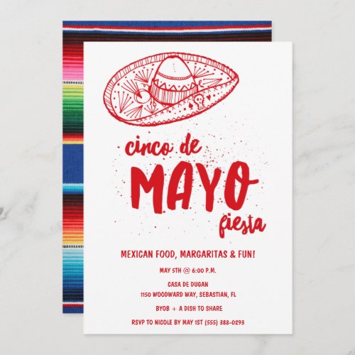 Cinco de Mayo Fiesta Mexican Party Invitations