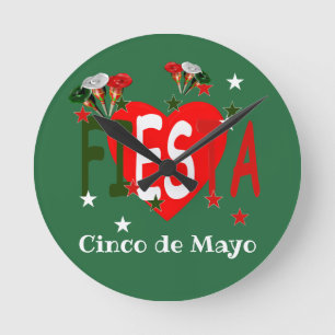 Cinco de mayo ,fiesta mexican round clock