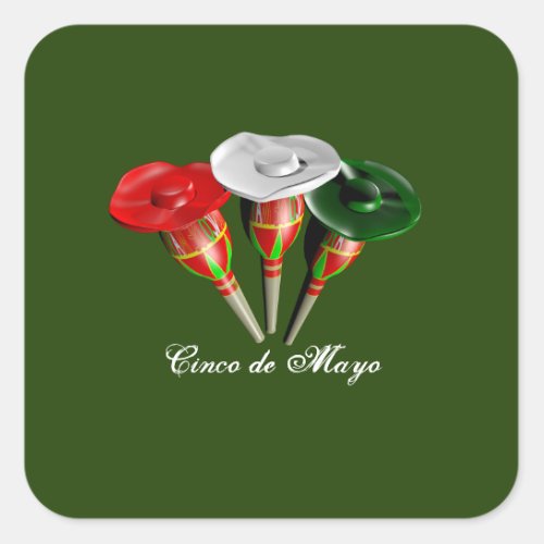 Cinco de mayo fiesta mexican square sticker