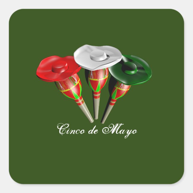 Cinco de mayo ,fiesta mexican square sticker (Front)