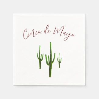 Cinco de Mayo Fiesta Party Desert Cactus Napkins