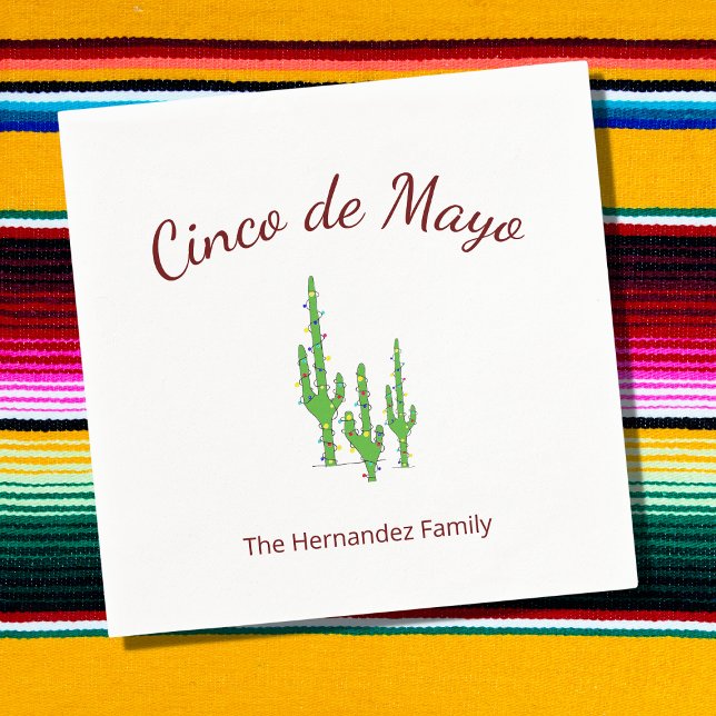 Cinco de Mayo Fiesta Party Desert Cactus Napkins (Creator Uploaded)