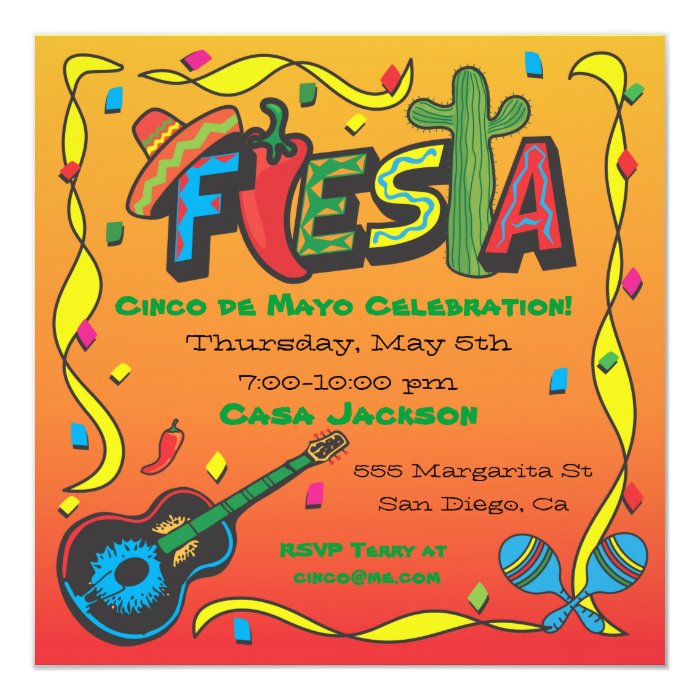 Cinco De Mayo Fiesta Party Invitation Zazzle