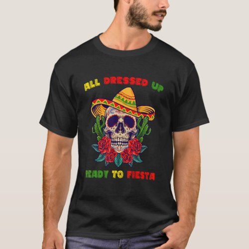 Cinco De Mayo Fiesta Skull Mexican Sombrero 1 T_Shirt