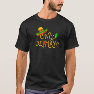 Cinco De Mayo Fiesta Sombrero Chili Pepper Mexican T-Shirt