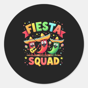 Cinco De Mayo Fiesta Squad Chili Peppers Mexican P Classic Round Sticker