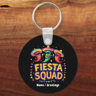 Cinco de Mayo Fiesta Squad Family Mexican Party Keychain