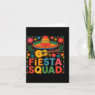 Cinco De Mayo Fiesta Squad Funny Sobrero Colorful Card