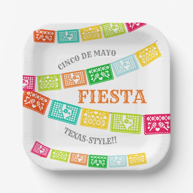 Cinco de Mayo Fiesta Texas Paper Plates (Front)