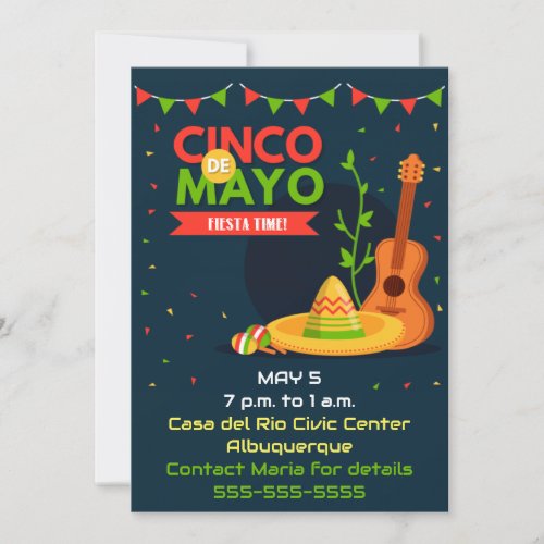 Cinco de Mayo Fiesta Time Party Invitation