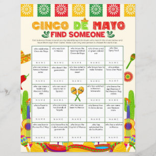 Cinco de Mayo Find Someone Printable Game 8.5x11