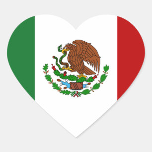 Cinco de Mayo Flag of Mexico Heart Sticker