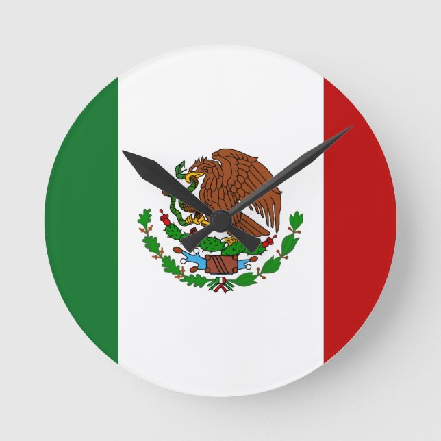 Cinco de Mayo Flag of Mexico Round Clock (Front)