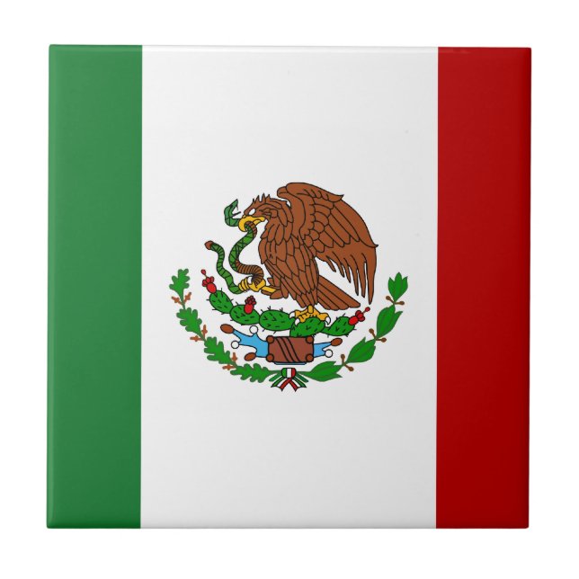 Cinco de Mayo Flag of Mexico Tile (Front)