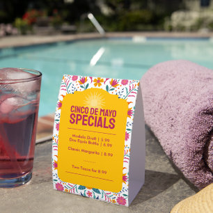 Cinco de Mayo Food & Drink Mexican Specials Paper Table Tent