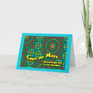 Cinco de Mayo for Co-worker, Colorful Mosaic Card